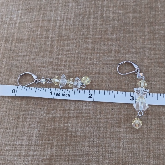 Silver Leverback Beaded Earrings - Picture 2 of 7